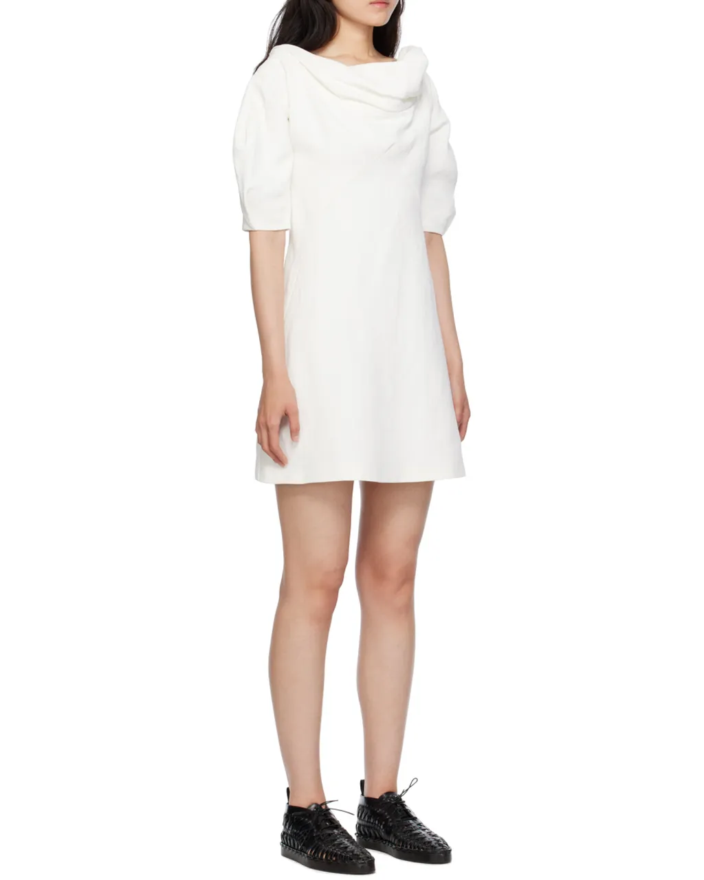 Ruched Short-Sleeved Mini Dress