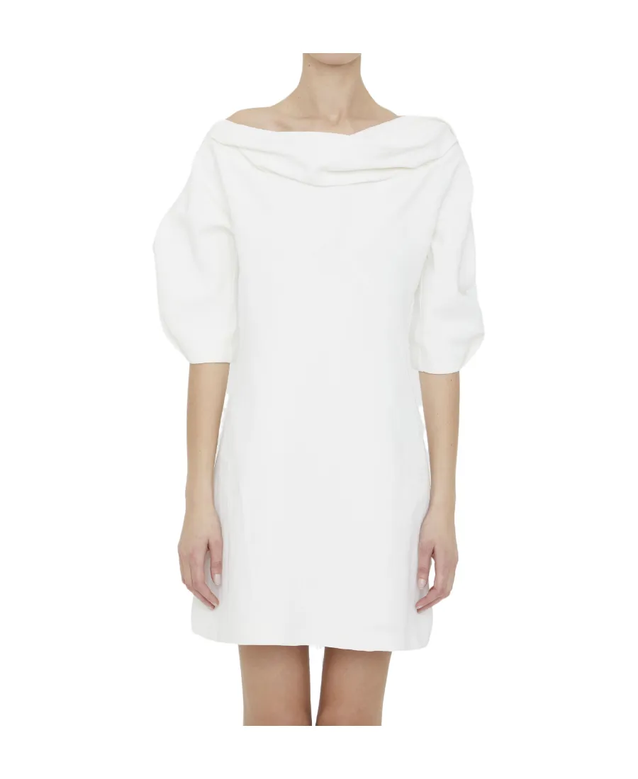 Ruched Short-Sleeved Mini Dress