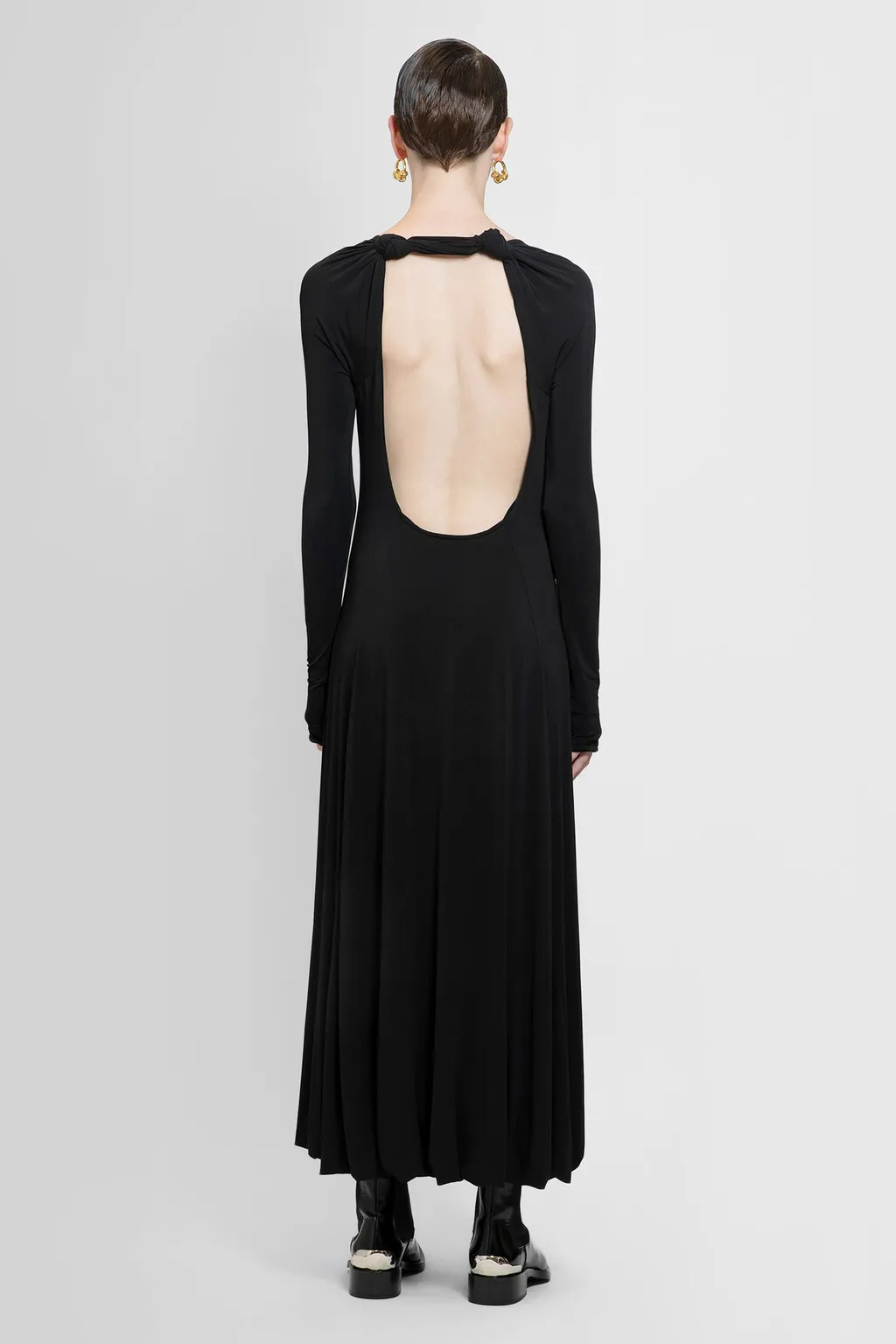 Open Back Flared Midi Dress