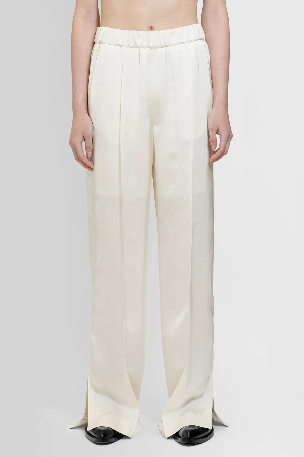 Side-Slit Detailed Straight-Leg Trousers