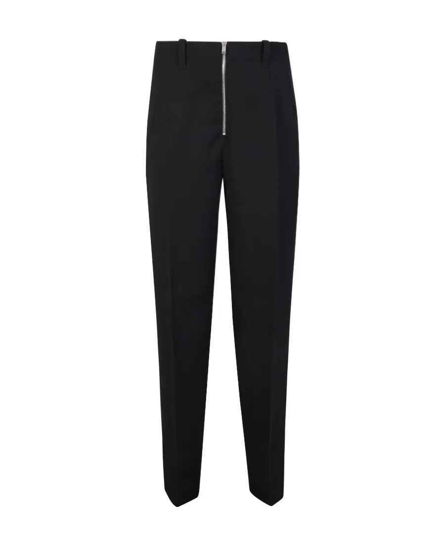 Zipped Tapered Leg Trousers