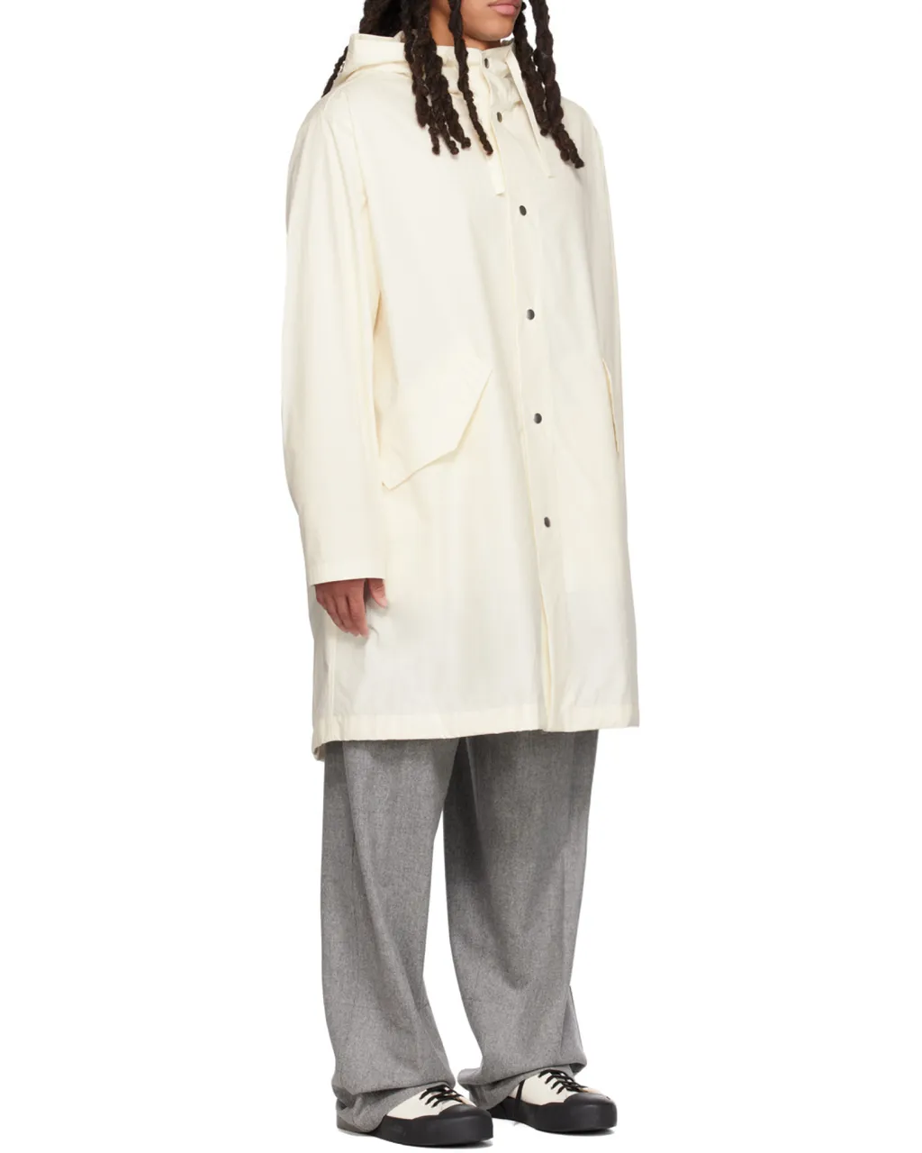 Logo Printed Drawstring Hooded Parka