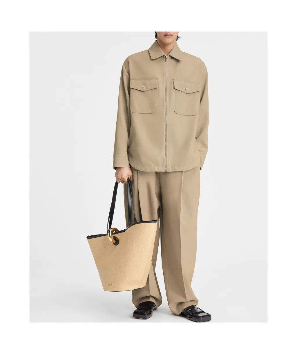 Zippered Shirt Jacket