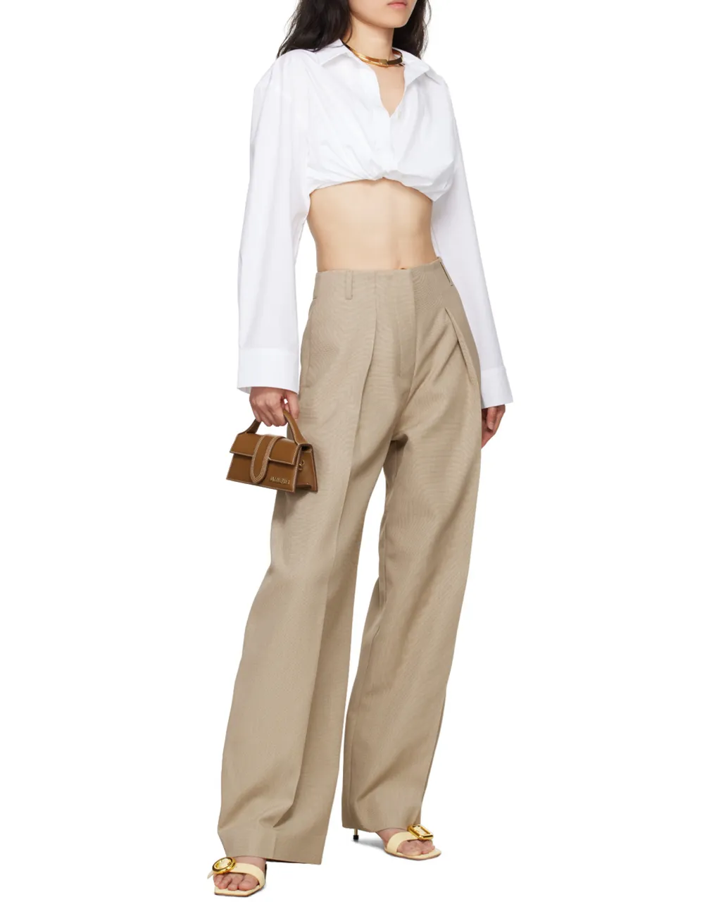 Twist Detailed Cropped Shirt