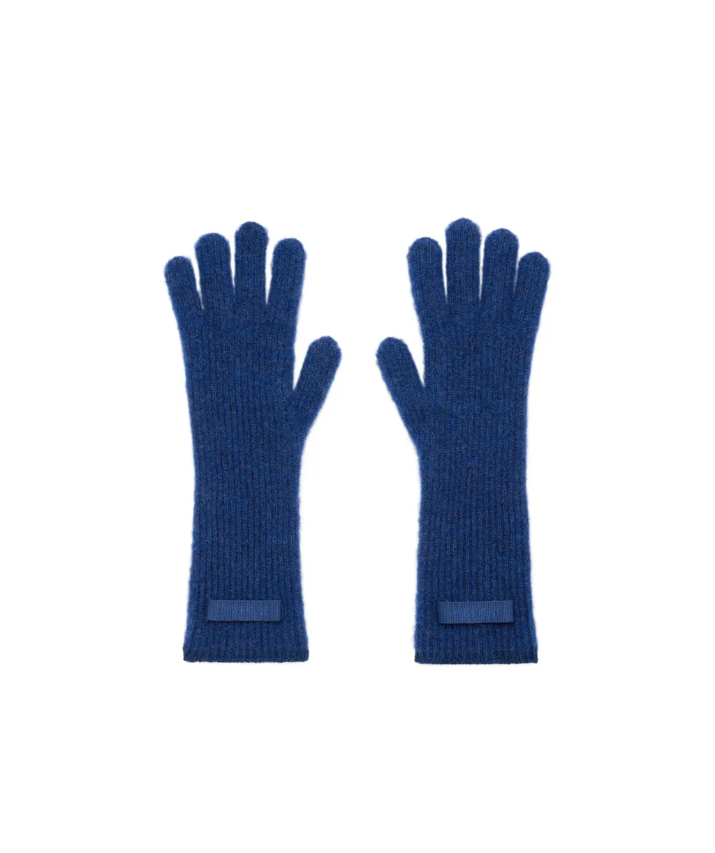 Logo Patch Ribbed Gloves
