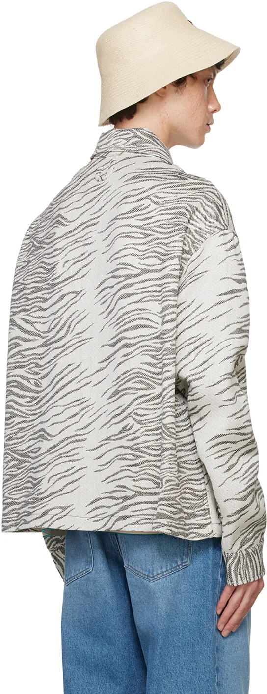 Zebra Print Collared Shirt