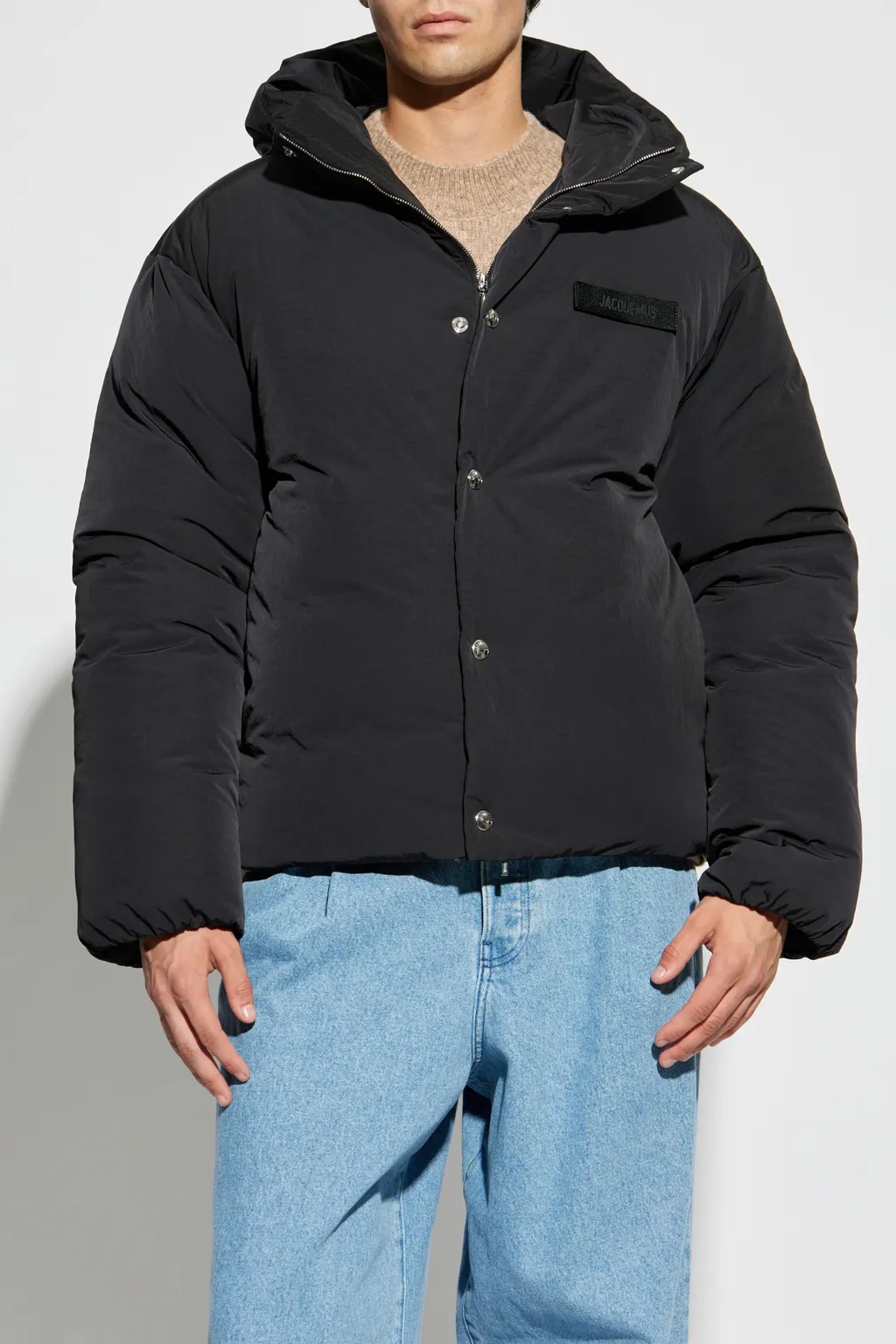Logo Patch Padded Coat
