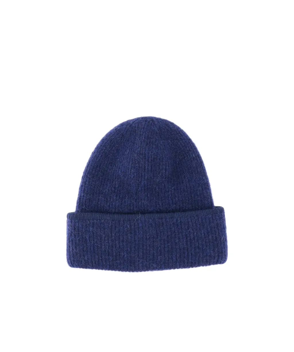 Logo Patch Ribbed Beanie