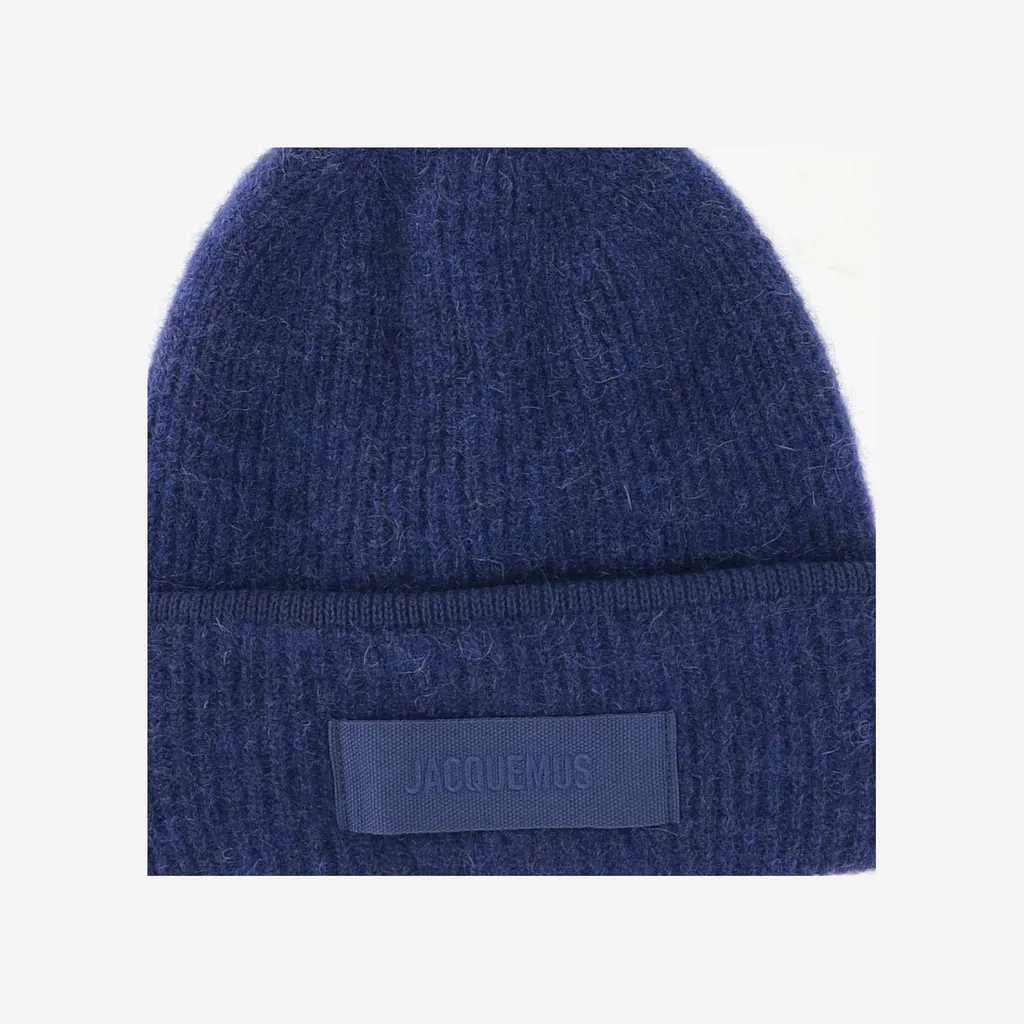 Logo Patch Ribbed Beanie