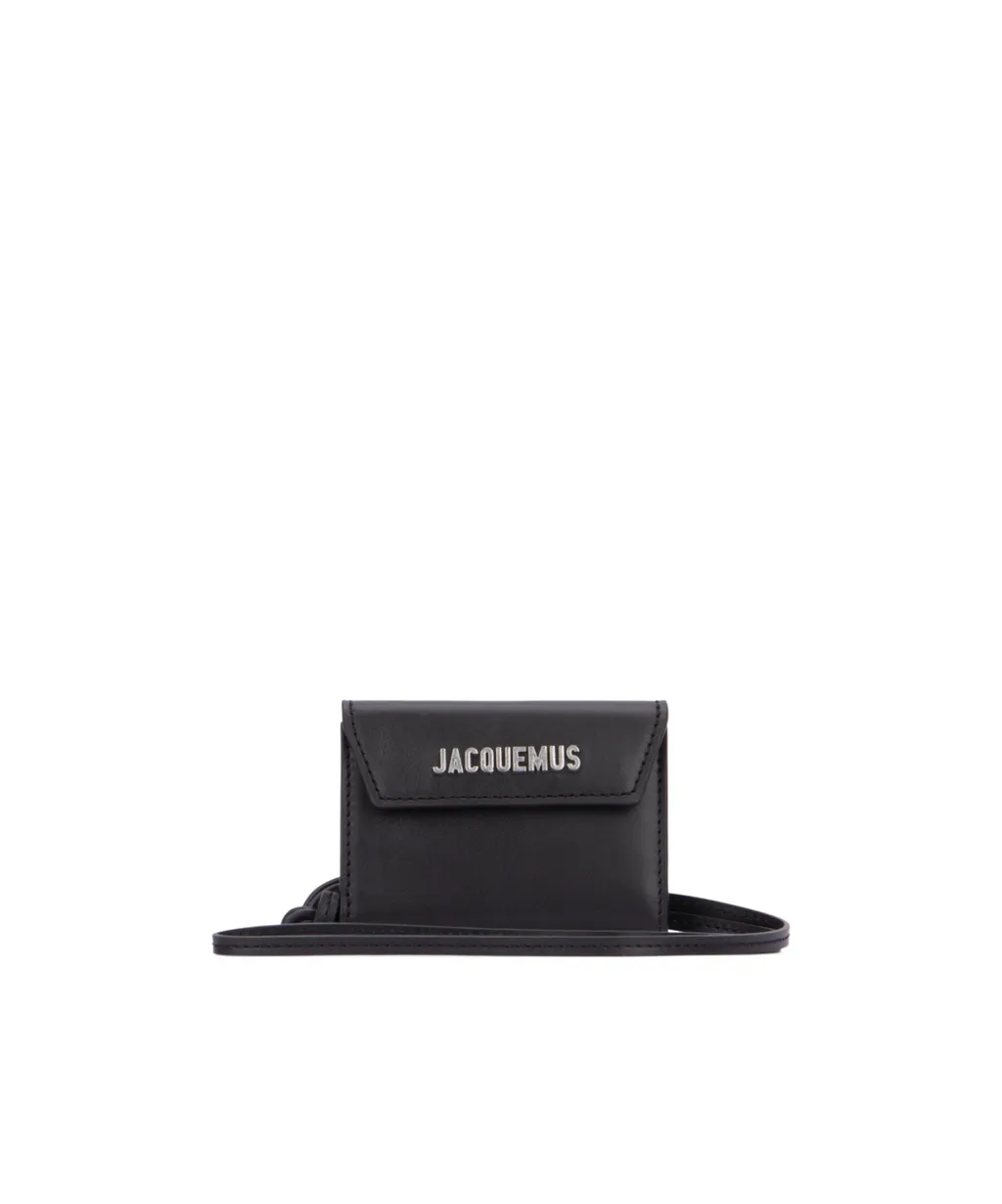 Logo Lettering Neck Strapped Wallet