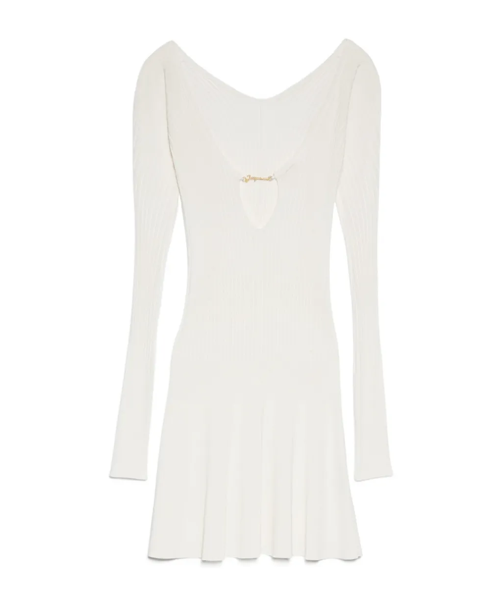 Long-Sleeved Scalloped Mini Dress
