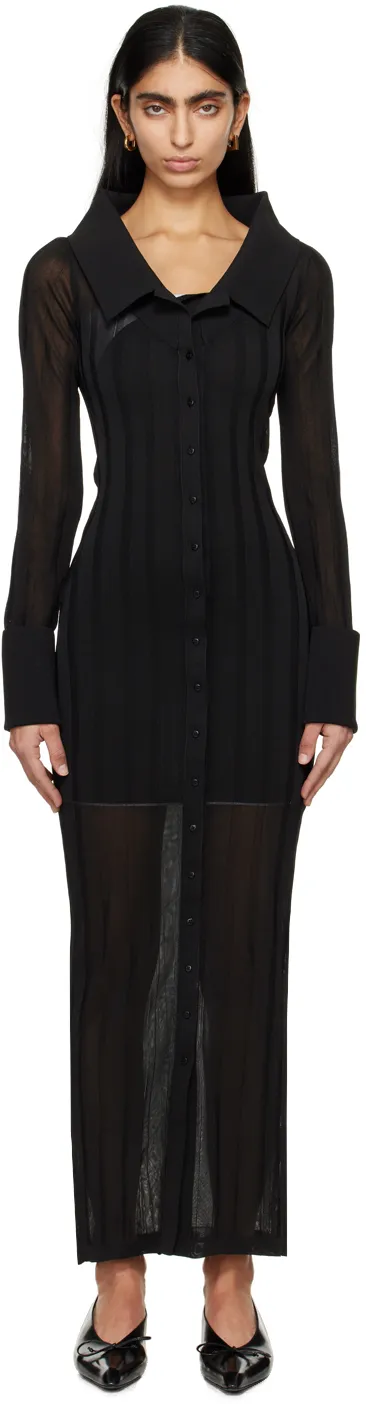 Long Knitted Shirt Dress