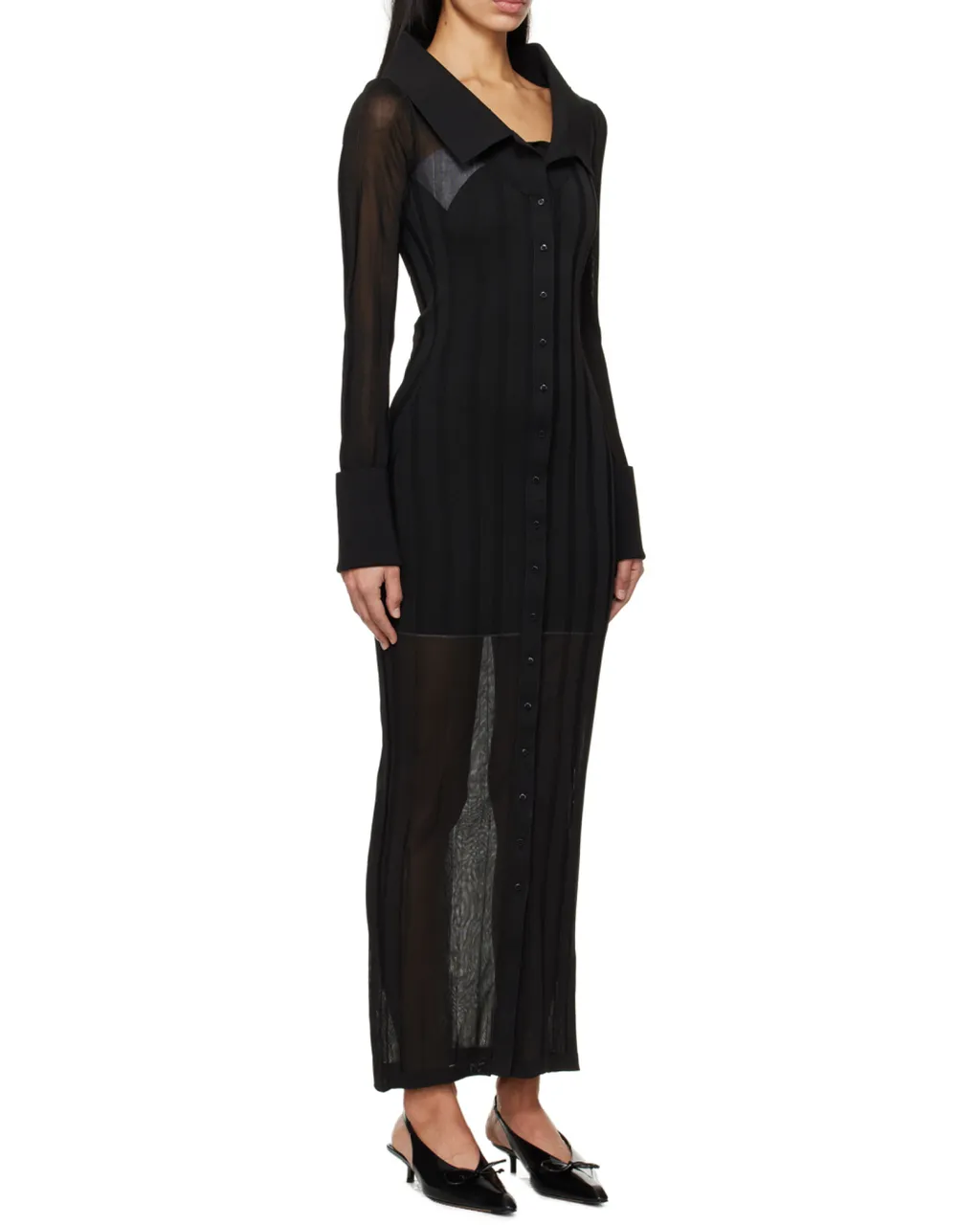Long Knitted Shirt Dress