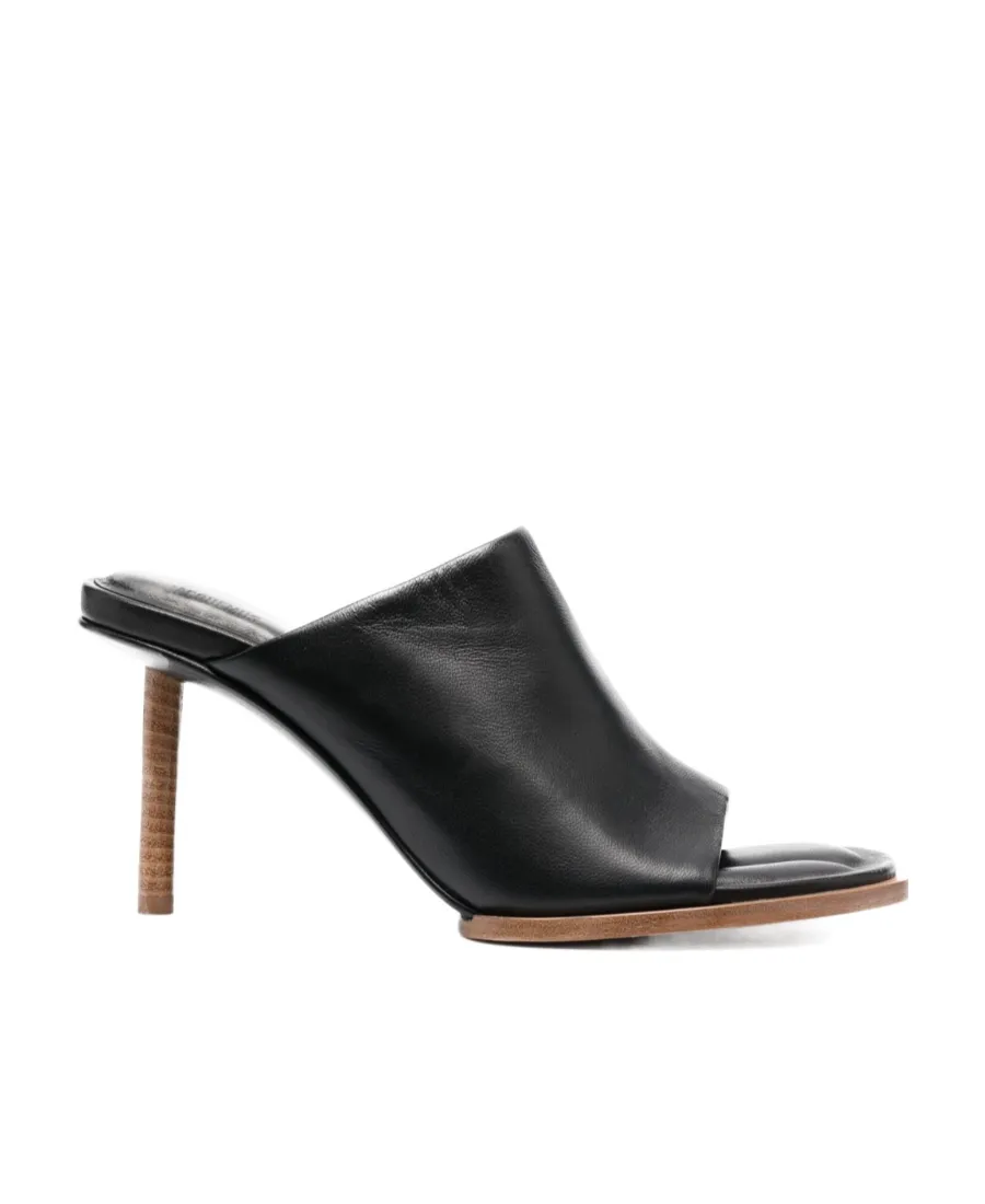 Les Mules Rond Carré Leather Mules
