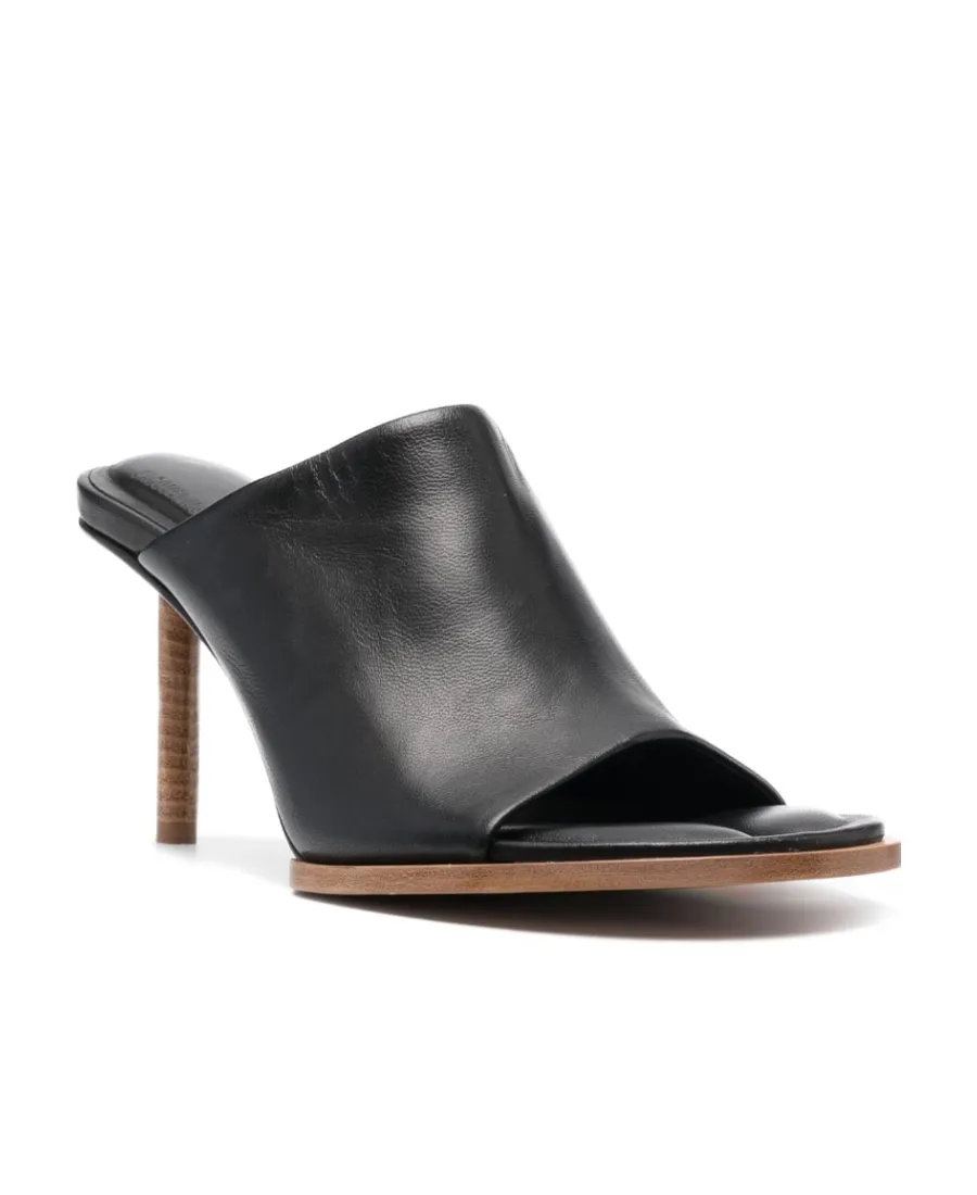 Les Mules Rond Carré Leather Mules