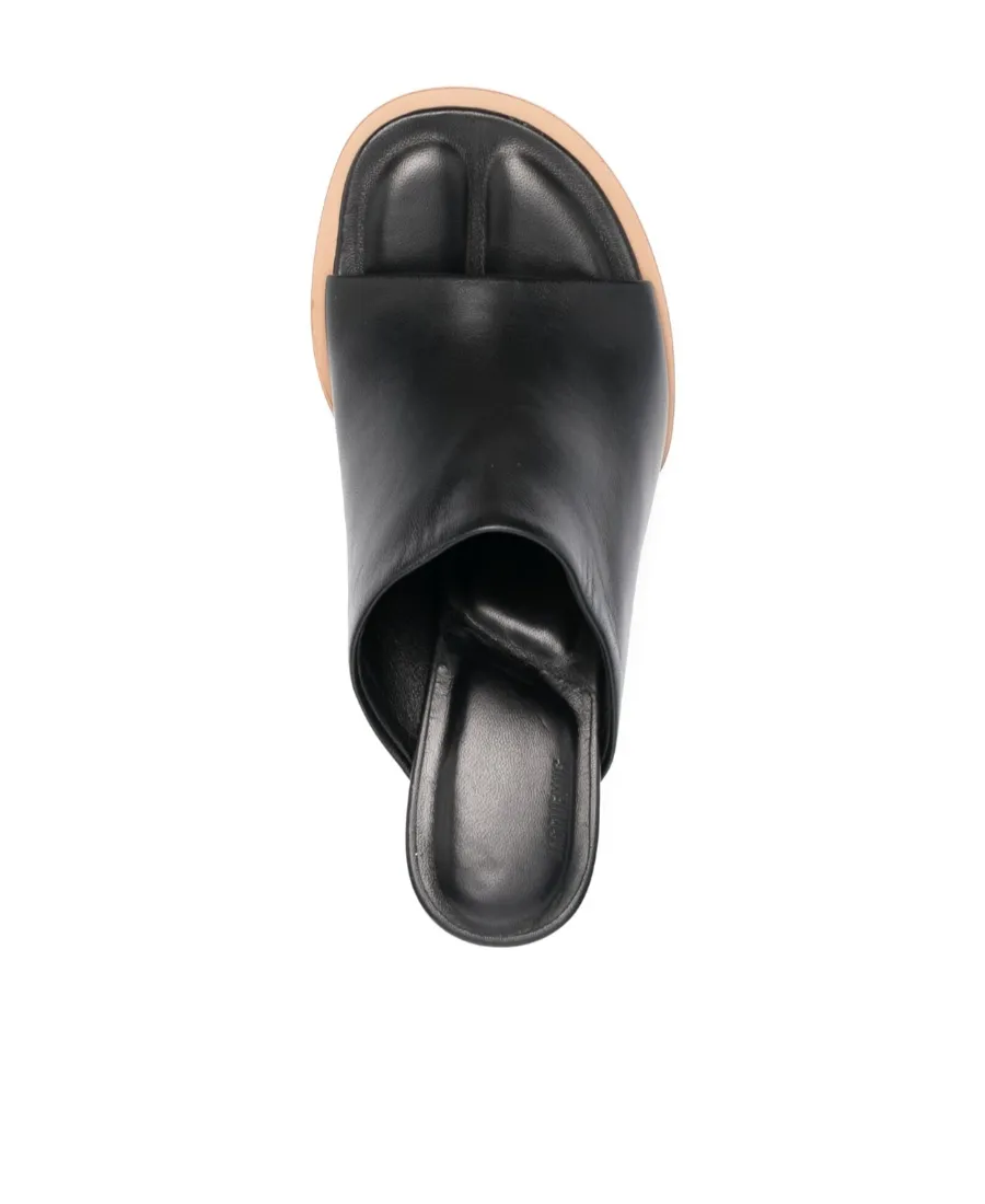 Les Mules Rond Carré Leather Mules