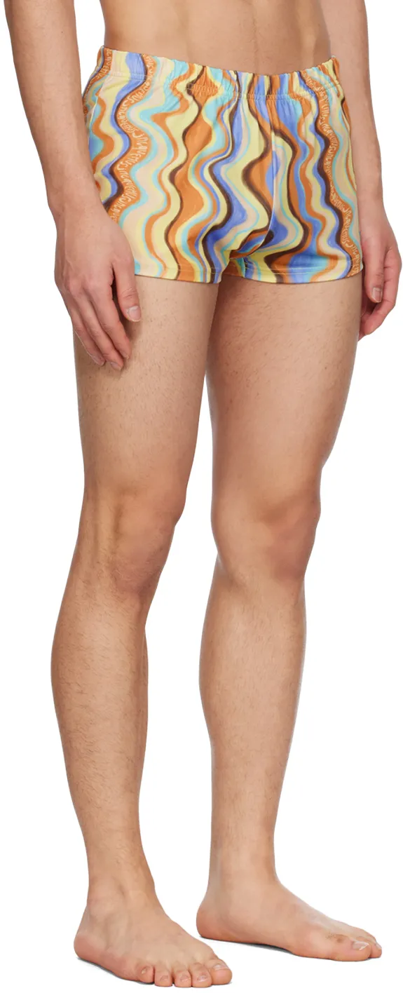 Wavy Pattern Swimming Shorts