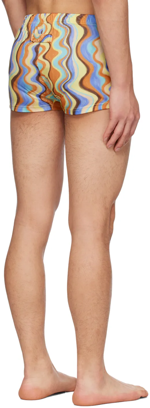 Wavy Pattern Swimming Shorts
