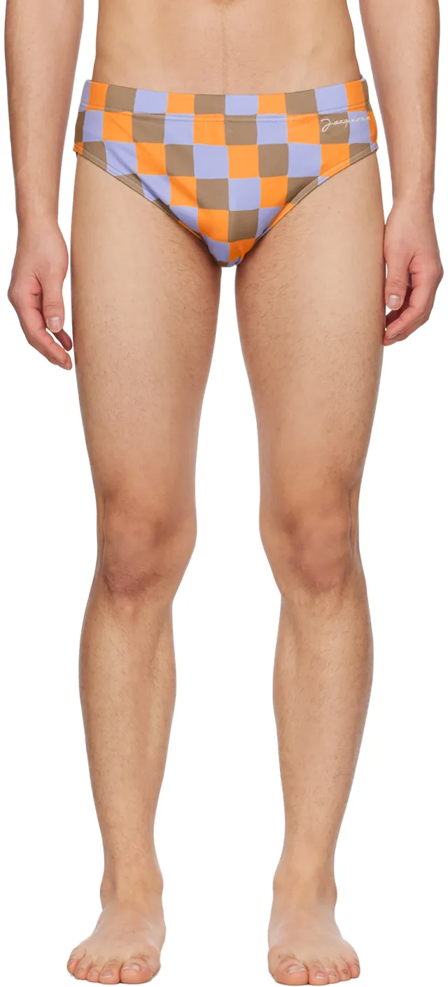 Checked Swimming Trunks
