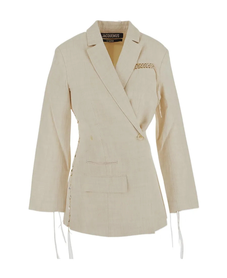 Embroidered Double-Breasted Blazer