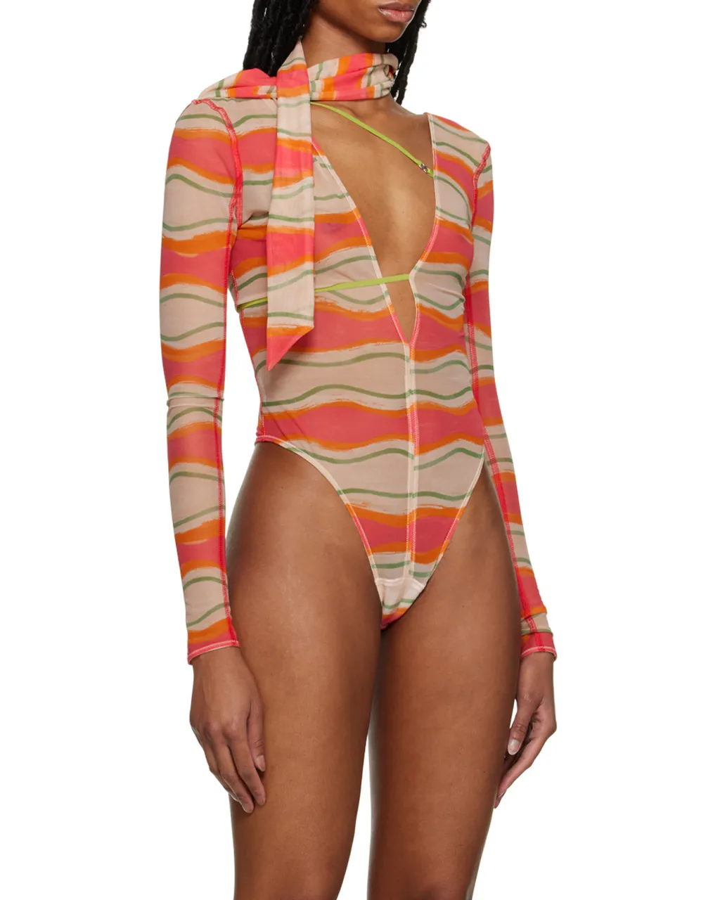 Le Abanaba Semi-Sheer Bodysuit