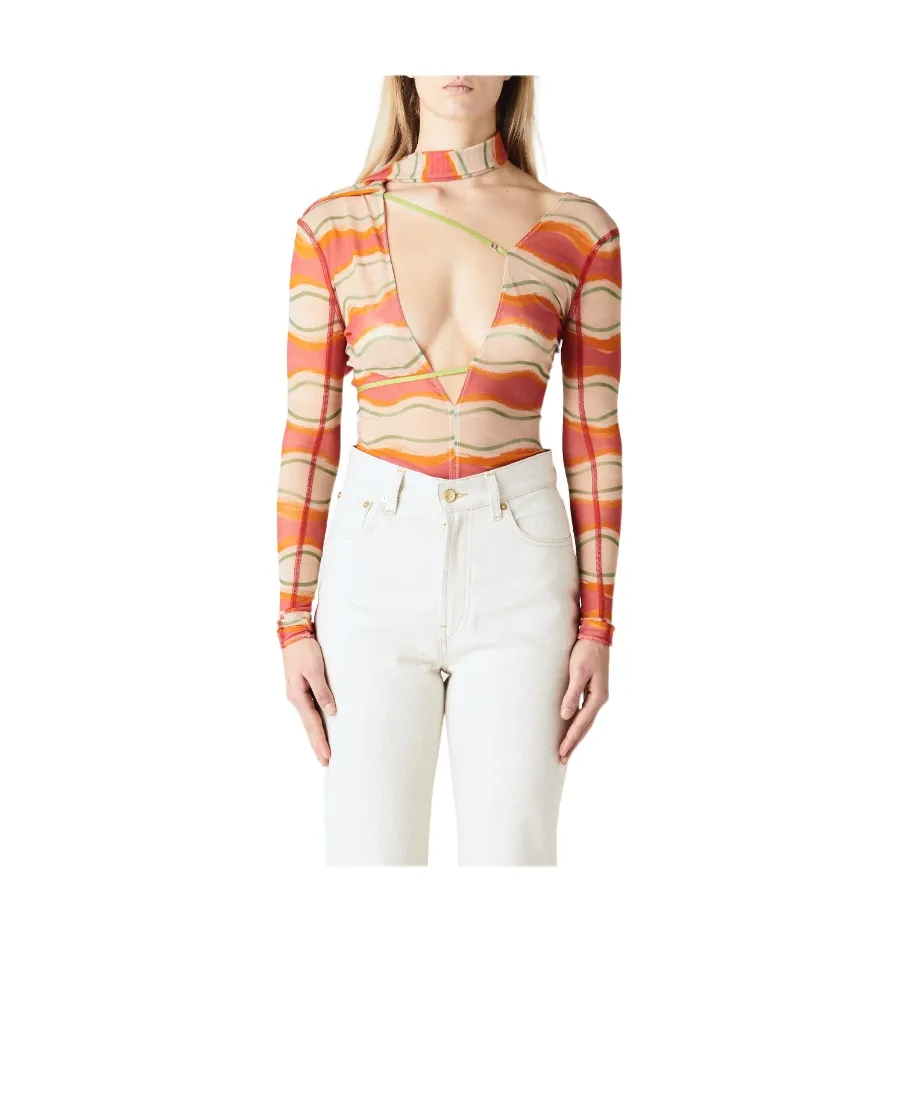 Le Abanaba Semi-Sheer Bodysuit