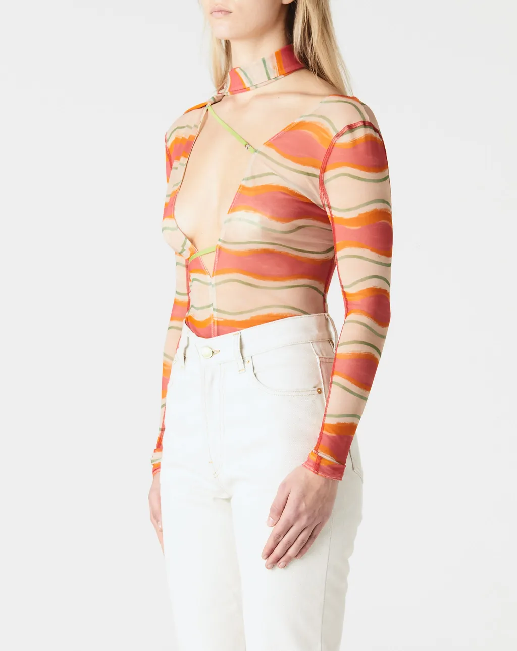 Le Abanaba Semi-Sheer Bodysuit