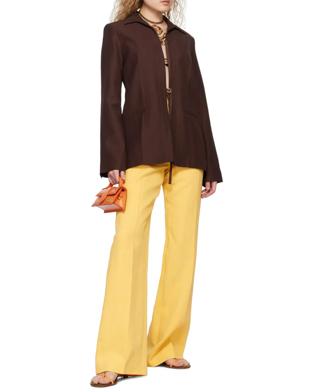 High-Waisted Flared Trousers