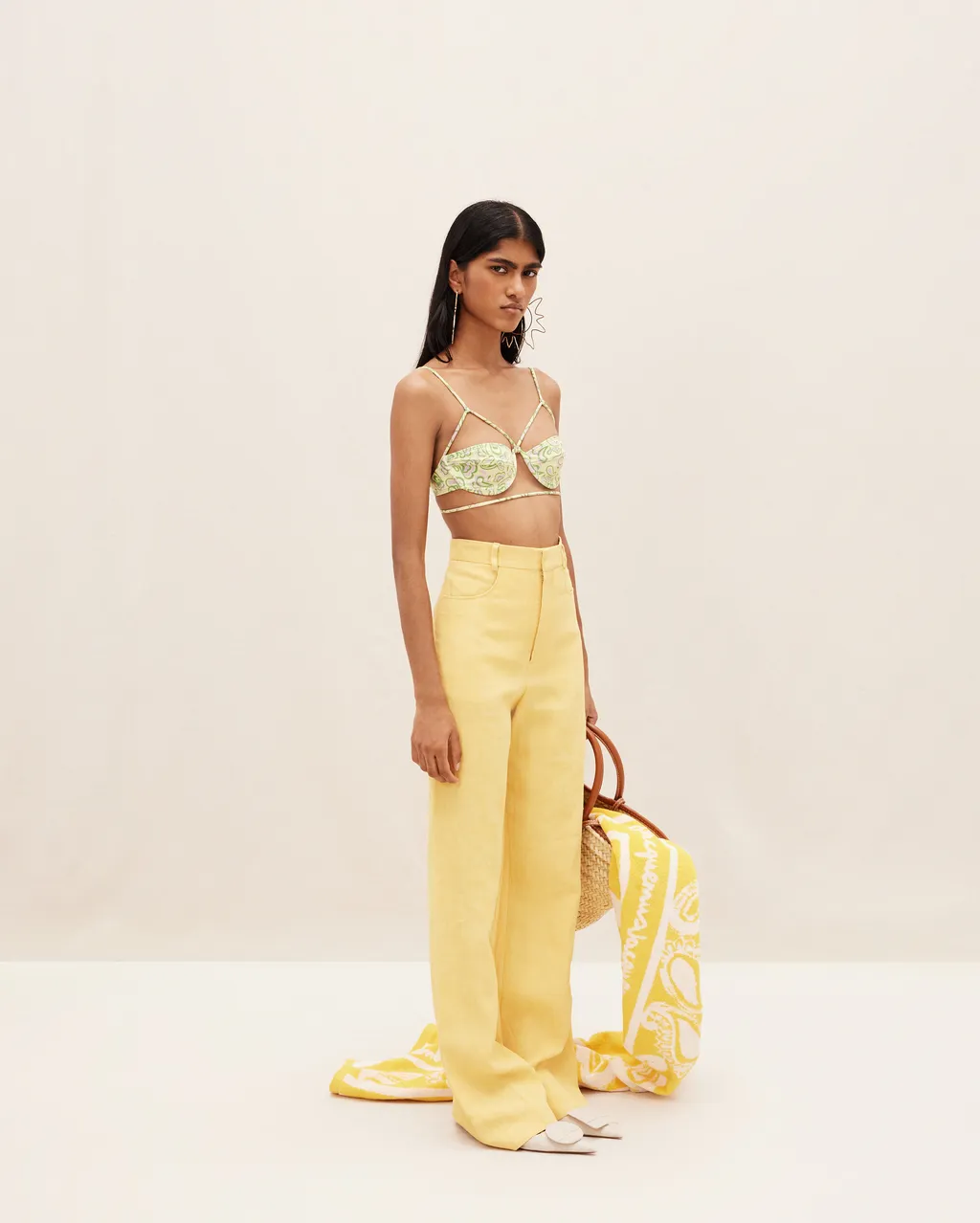 High-Waisted Flared Trousers