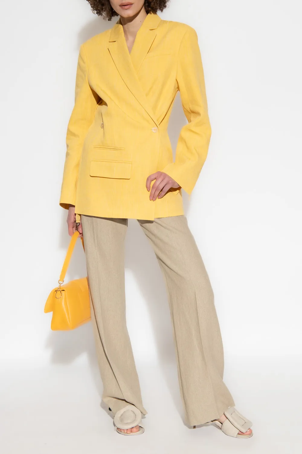 Asymmetric Double-Breasted Blazer