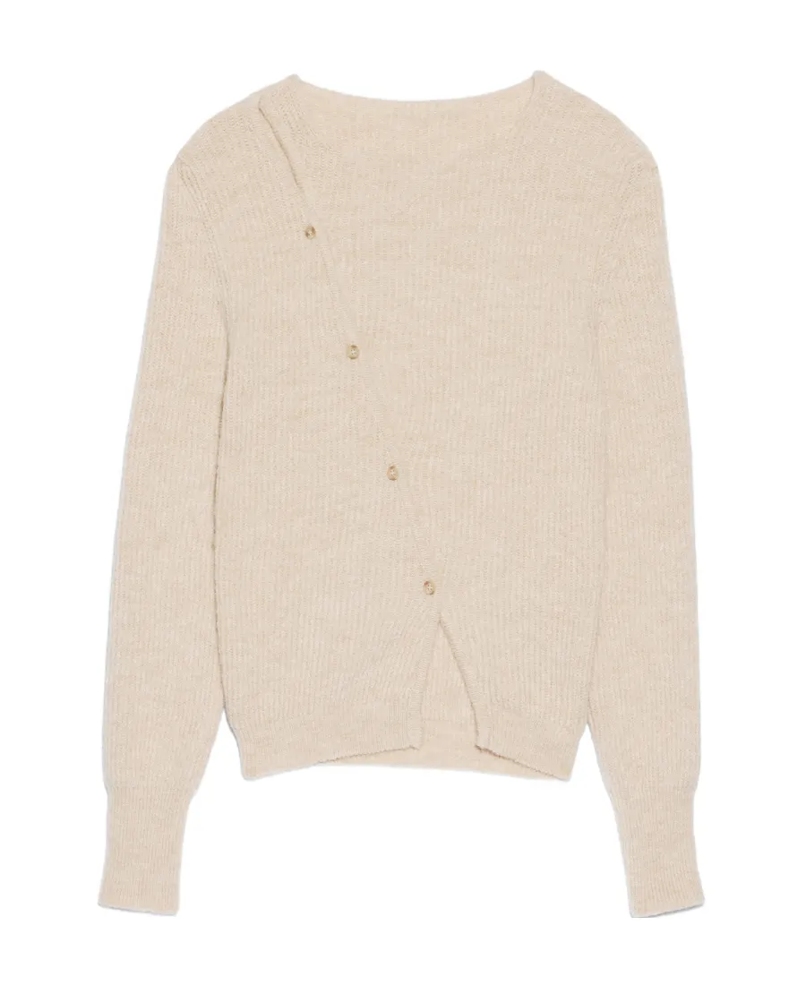La Pau Cut-Out Long-Sleeved Cardigan