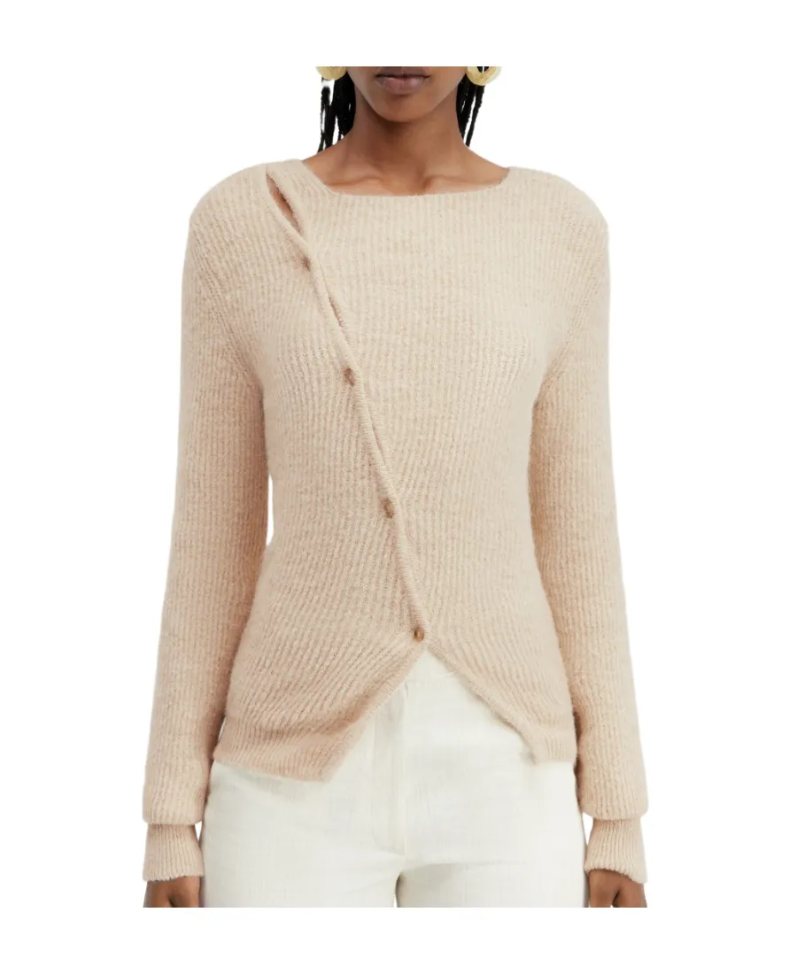 La Pau Cut-Out Long-Sleeved Cardigan