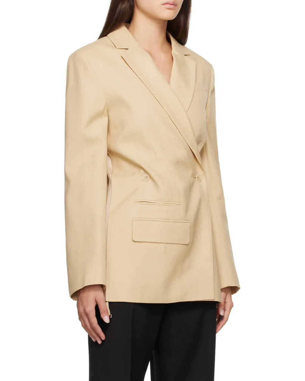Crossover Double-Breasted Blazer