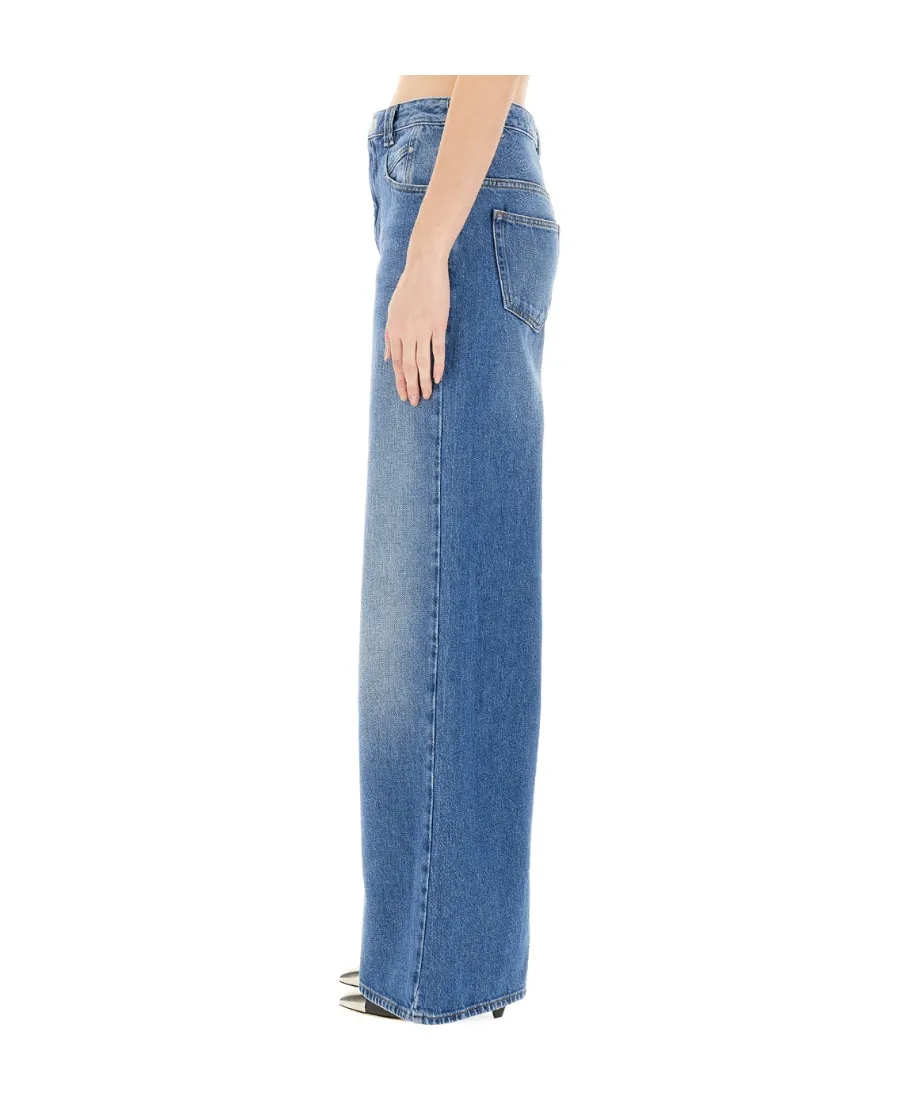 Logo Patch Wide-Leg Jeans