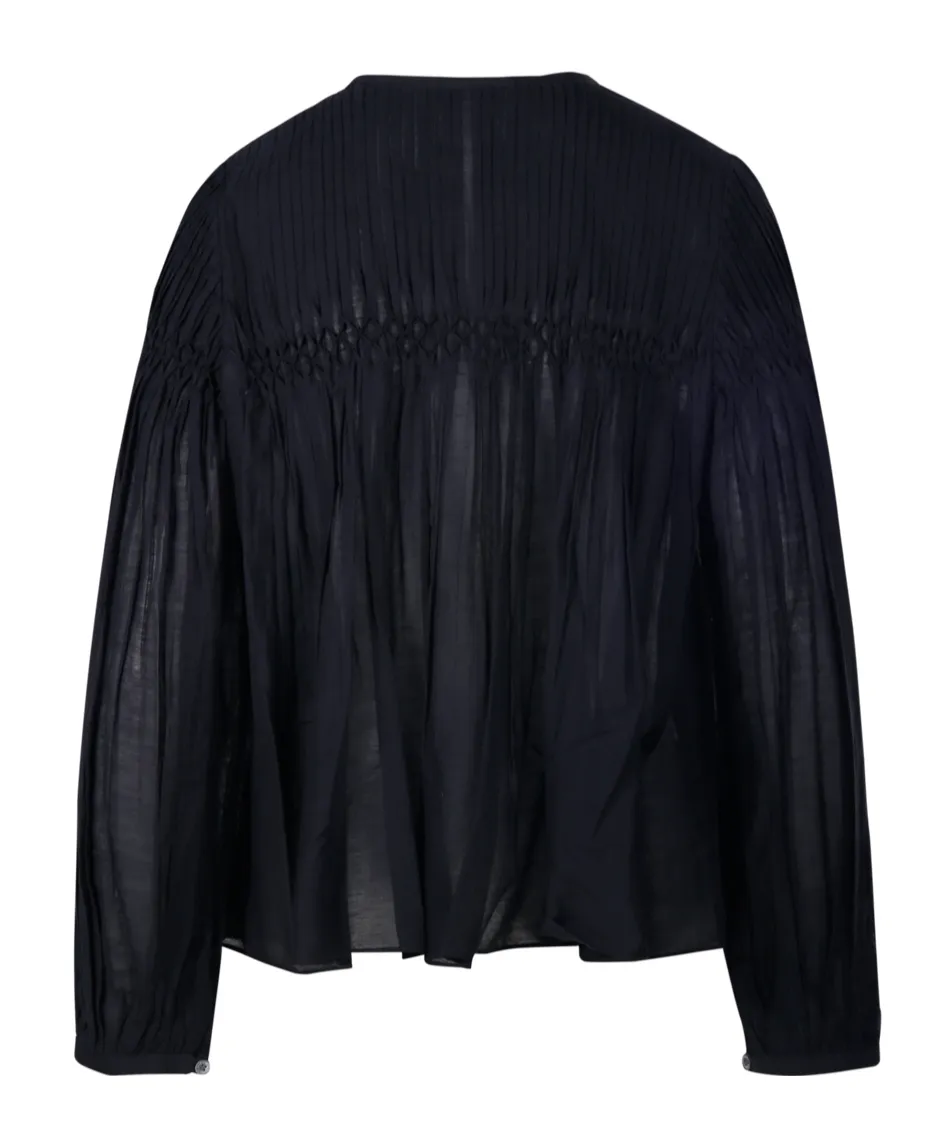 Pleat Detailed Buttoned Blouse