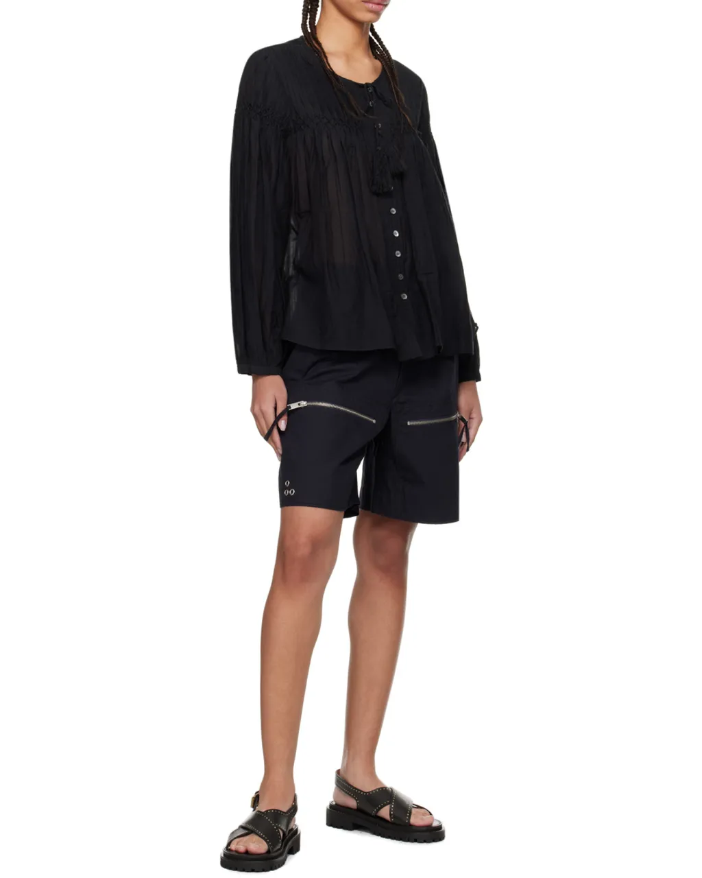 Pleat Detailed Buttoned Blouse