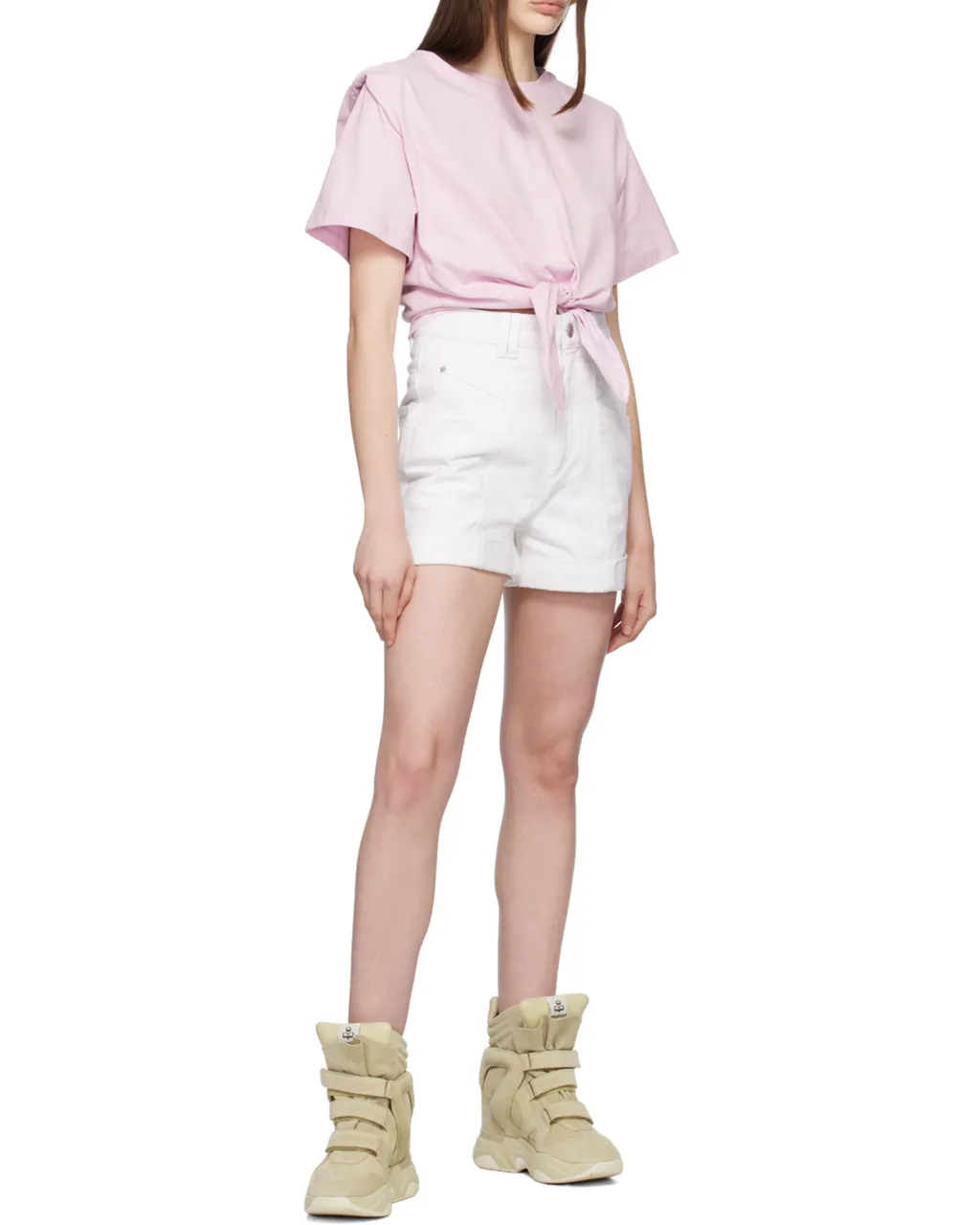 High-Rise Denim Shorts