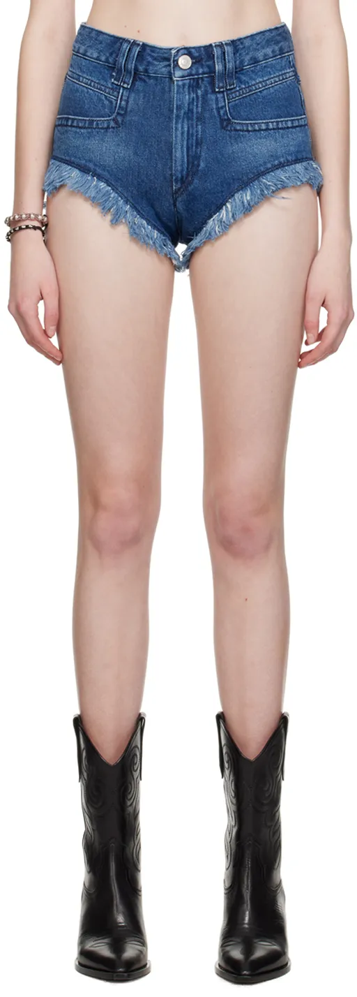 Frayed-Hem Denim Shorts