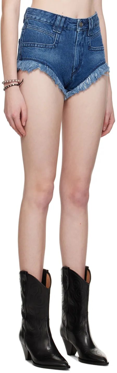 Frayed-Hem Denim Shorts