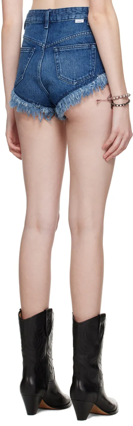 Frayed-Hem Denim Shorts