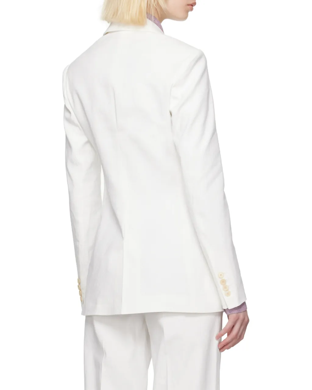 Double-Breasted Button-Fastening Jacket