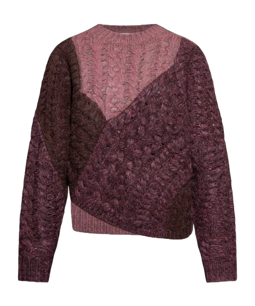 Cable-Knit Patchwork Sweater