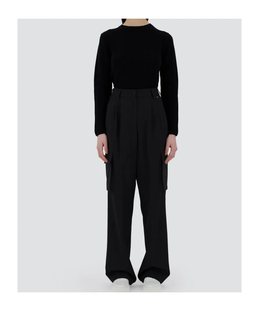 High-Waisted Cargo Tailored Trousers