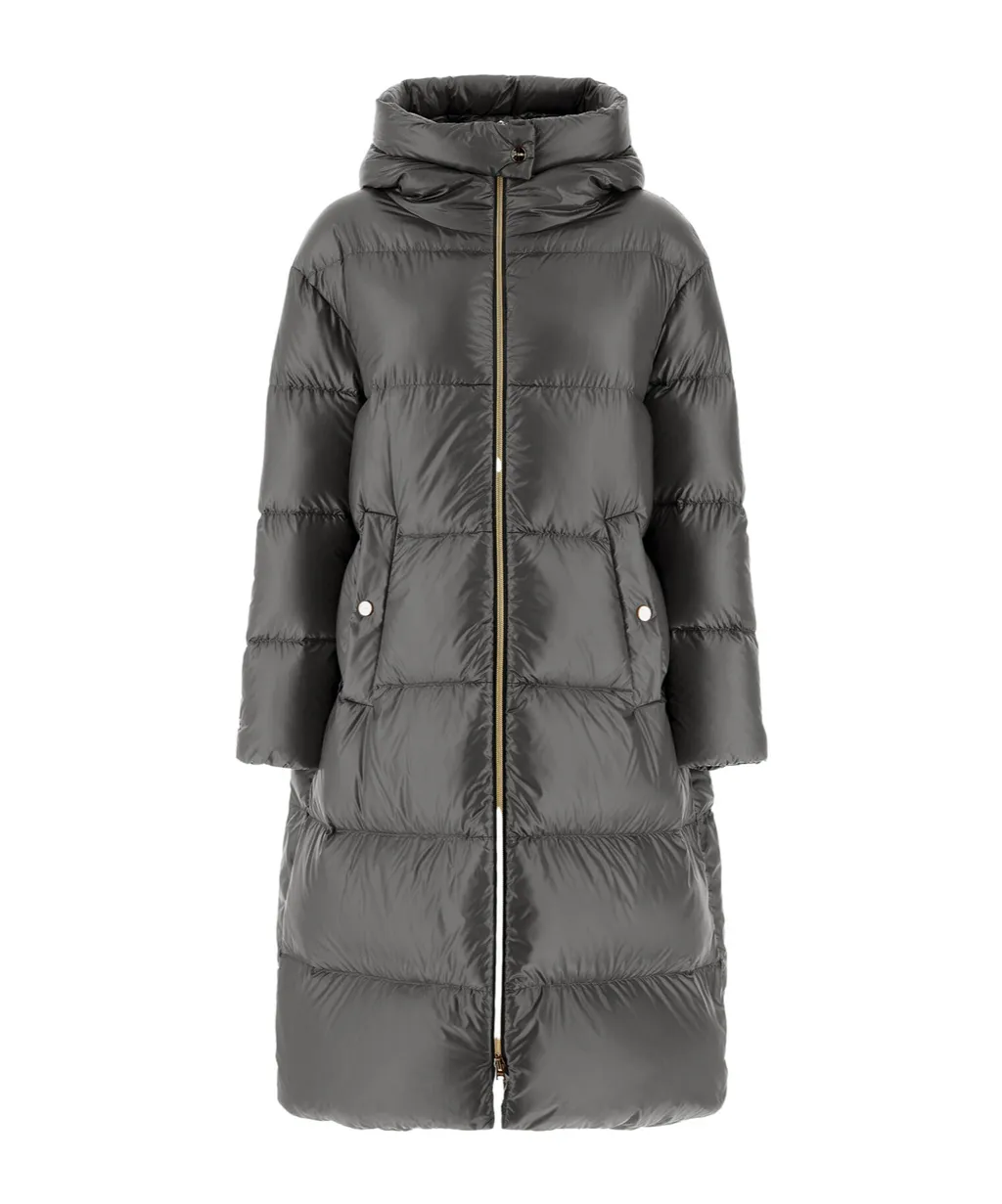 Padded Zip-Up Long Coat