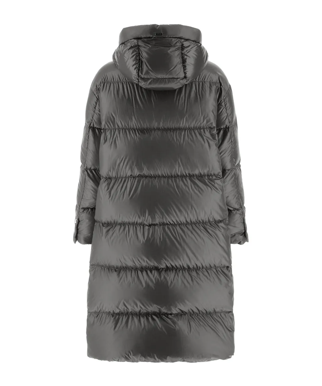 Padded Zip-Up Long Coat