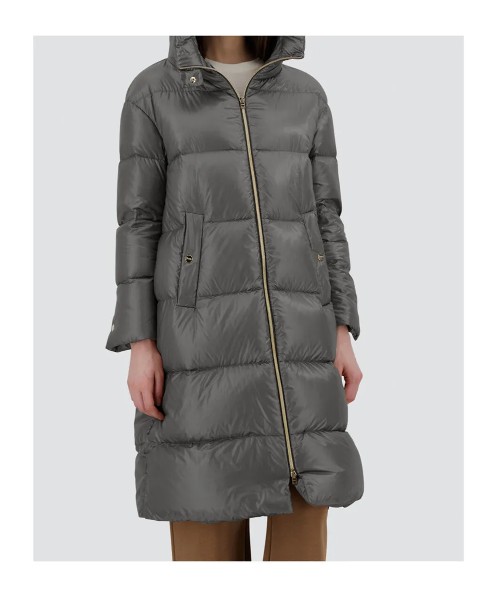 Padded Zip-Up Long Coat