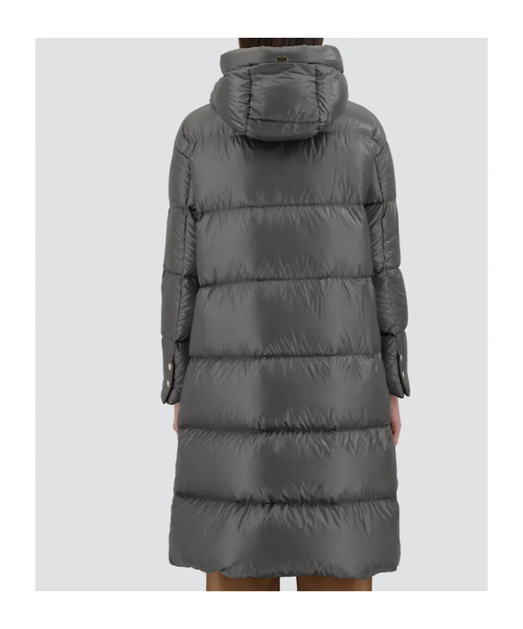 Padded Zip-Up Long Coat