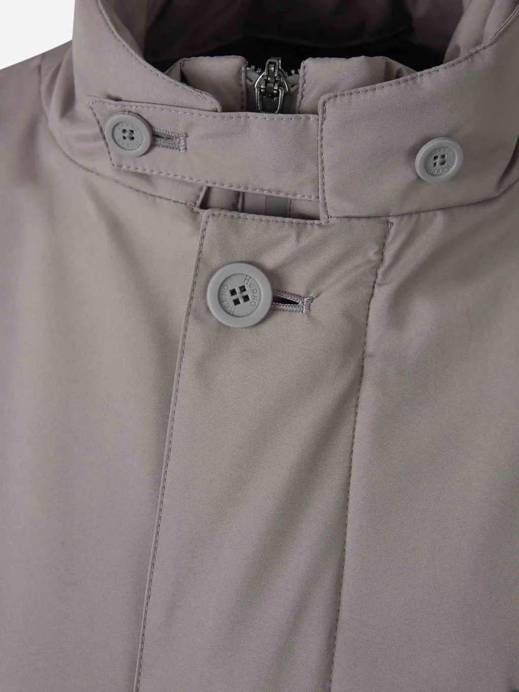 High-Neck Buttoned Padded Jacket