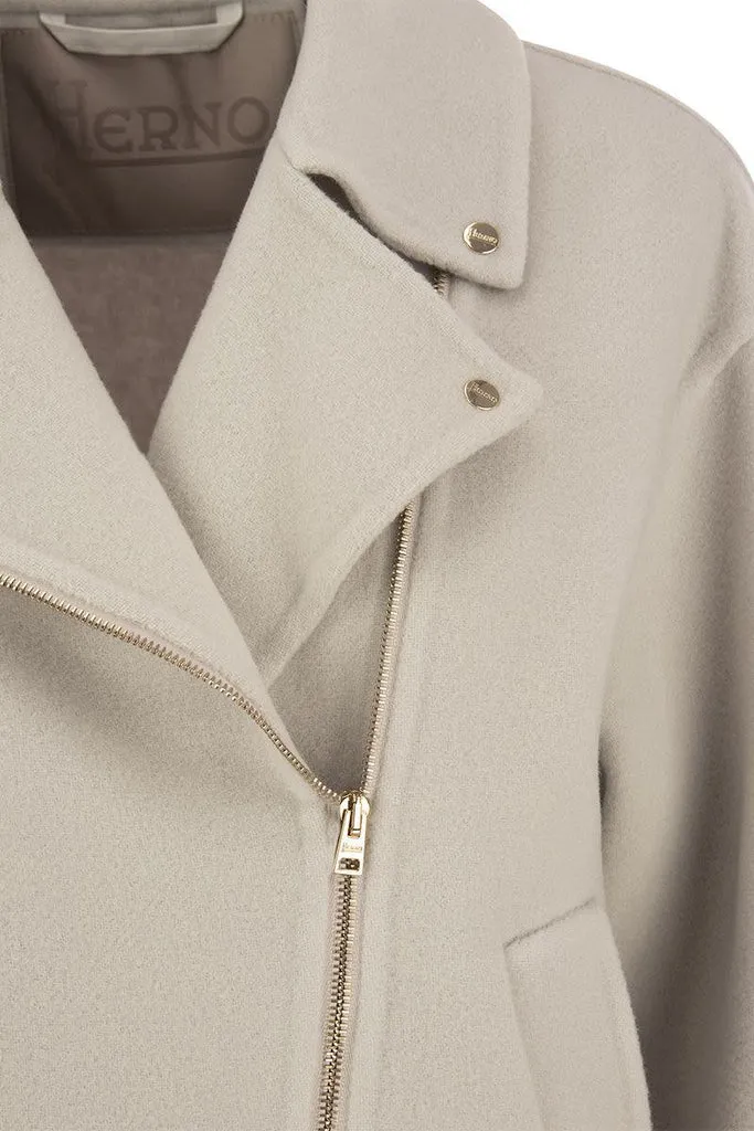 Long Sleeved Zipped Biker Jacket