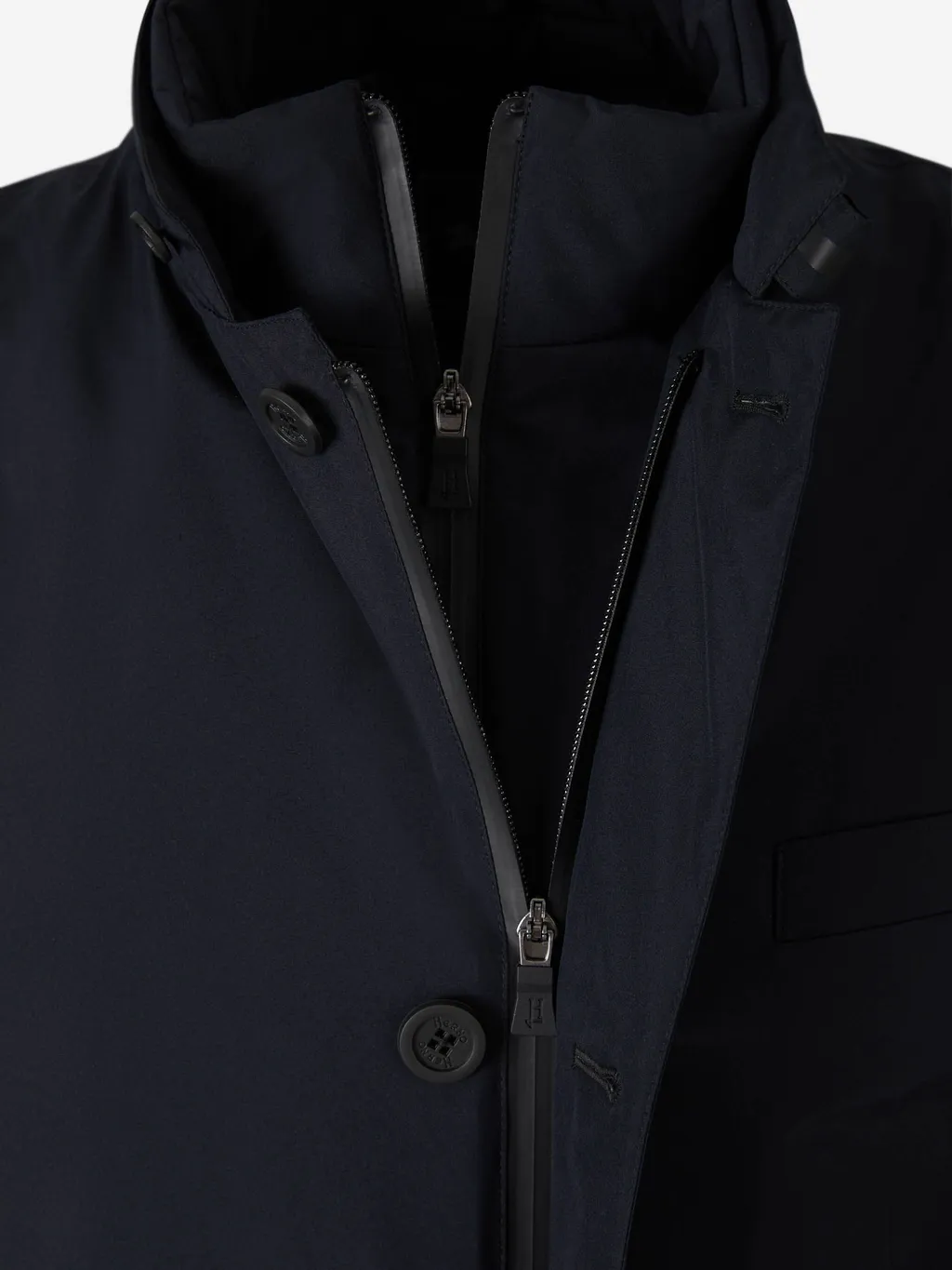 High-Neck Buttoned Padded Jacket